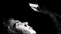 A person lying down in the dark, looking at a smartphone held above their face, scrolling through social media.